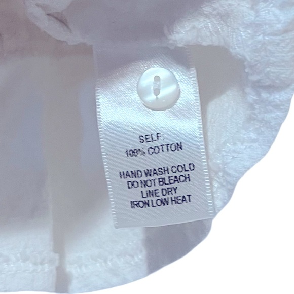 Lulus White Button Front Ruffle Hem Lace Trim Sleeveless Crop Top Small - Picture 9 of 9